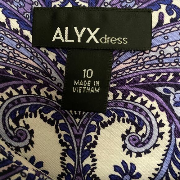 ALYX Women's Size 10 Dress Purple Paisley Sleeveless Back Zip Shift Retro - Picture 4 of 8